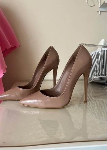 Jabotter Bej Rugan Stiletto Topuklu Kadın Ayakkabı - Görsel 7