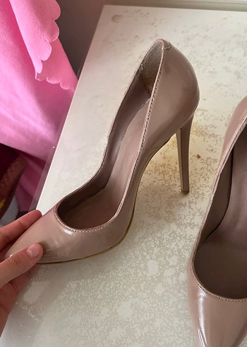 Jabotter Bej Rugan Stiletto Topuklu Kadın Ayakkabı - Görsel 4