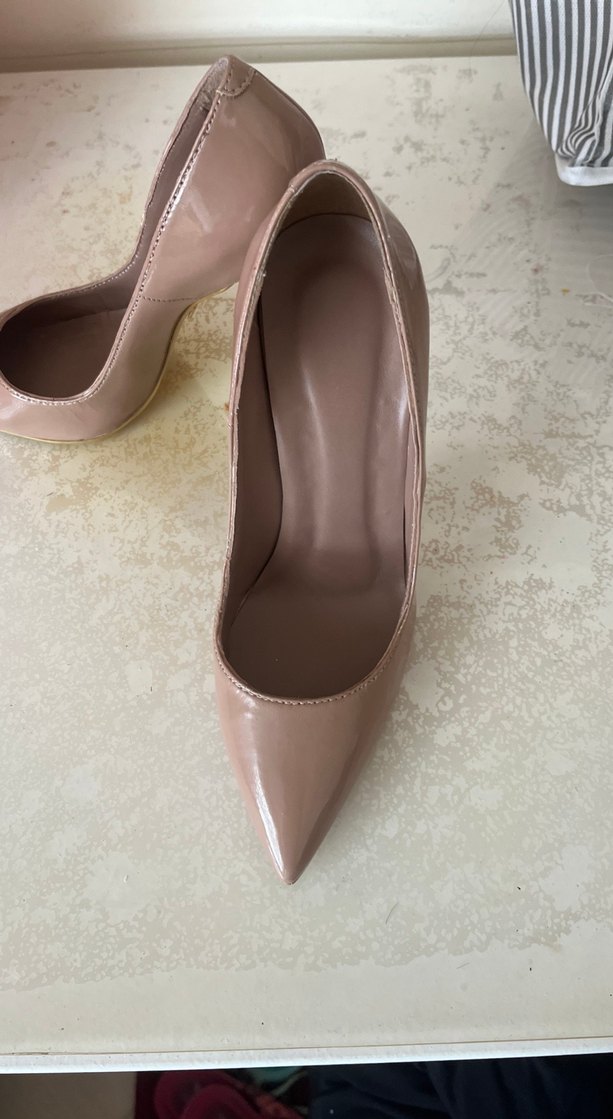 Jabotter Bej Rugan Stiletto Topuklu Kadın Ayakkabı - Görsel 3