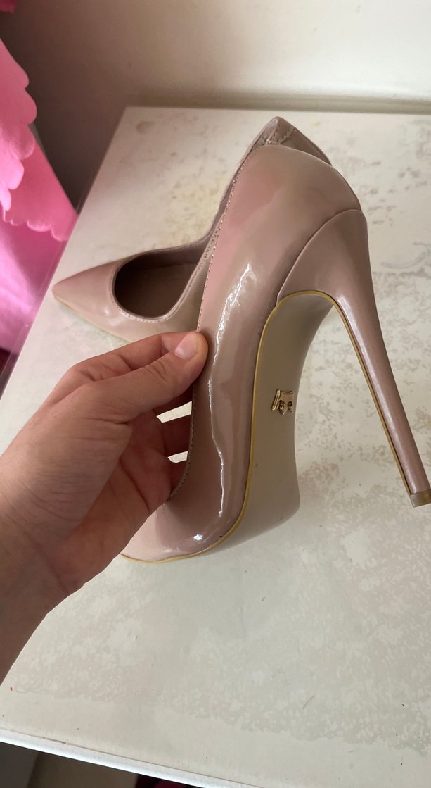 Jabotter Bej Rugan Stiletto Topuklu Kadın Ayakkabı - Görsel 2