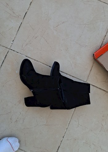 37 Beden siyah Renk Siyah Süet Kadın Bot, Kalın Topuklu fermuarlı