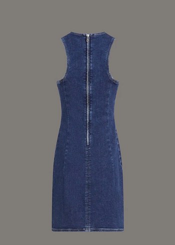 Calvin Klein Lacivert Denim Midi Elbise