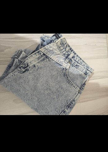 Defacto Gri Mini Bol Kesim Denim Şort