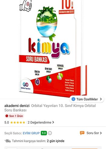 Beden 10. Sınıf Kimya Soru Bankası Orbital