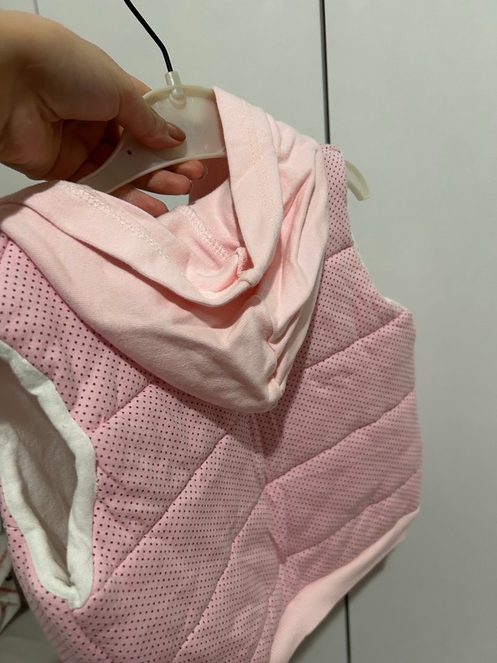 Kız Çocuk Kapüşonlu Düğmeli Pembe Yelek - Görsel 2