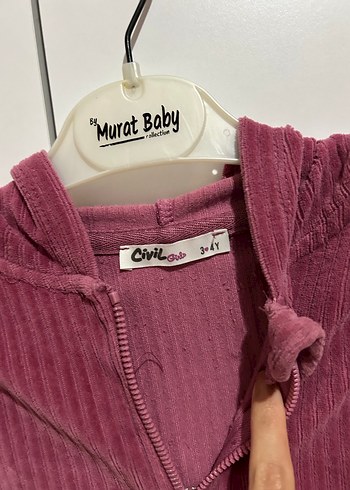 Bordo Kız Çocuk Fermuarlı Kapüşonlu Yelek - Görsel 2