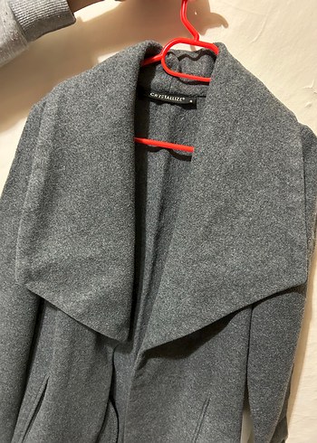 Gri Uzun Kadın Kaban - Görsel 6