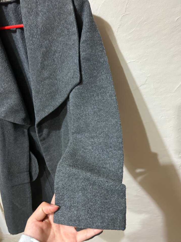 Gri Uzun Kadın Kaban - Görsel 5