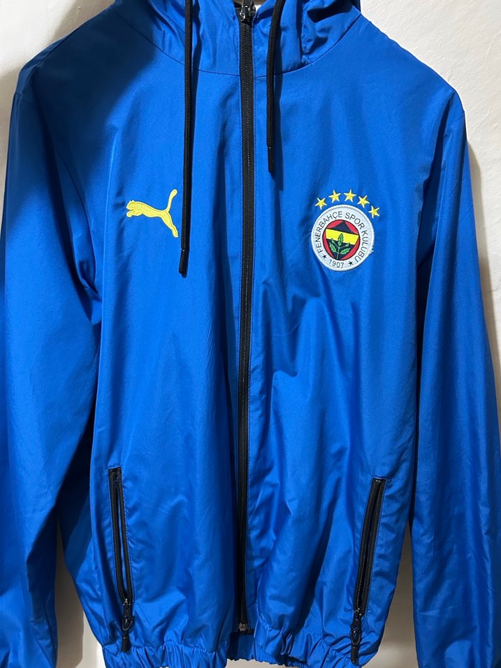 Mavi Kapüşonlu Erkek Rüzgarlık - Görsel 2