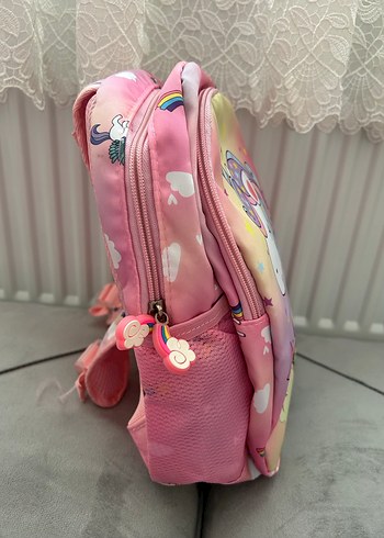 Renkli Unicorn Desenli Çocuk Okul Çantası - Görsel 4