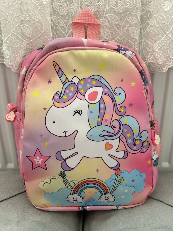 Renkli Unicorn Desenli Çocuk Okul Çantası - Görsel 2
