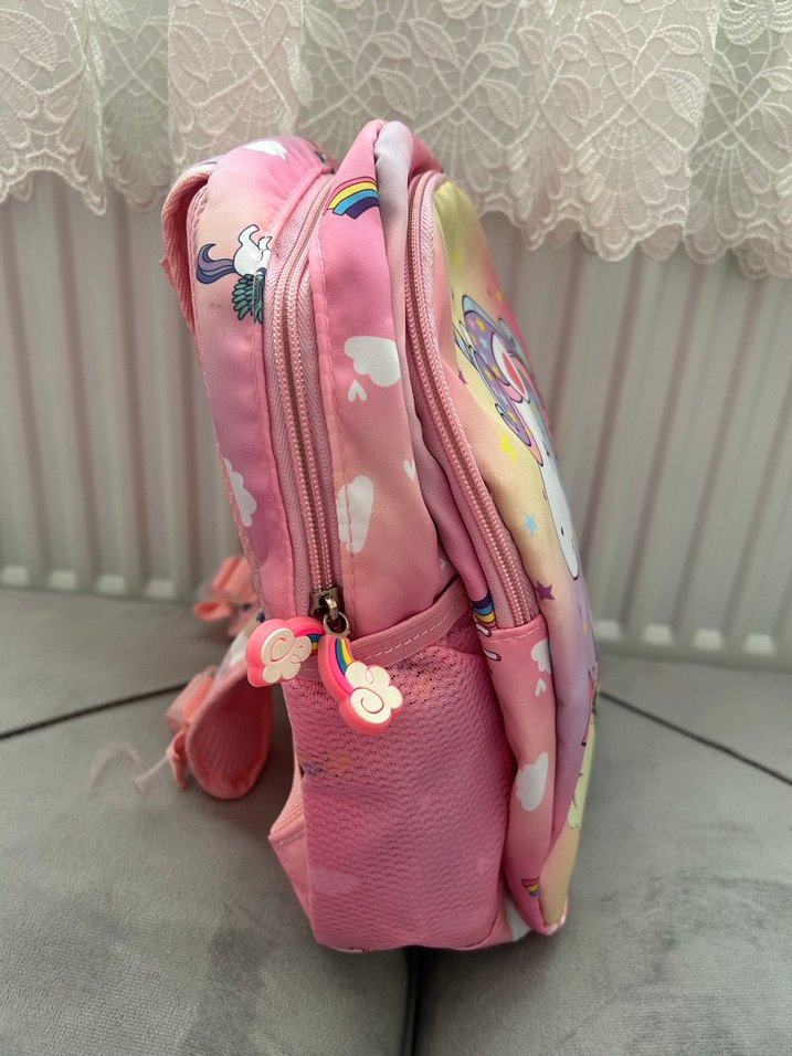 Renkli Unicorn Desenli Çocuk Okul Çantası - Görsel 4