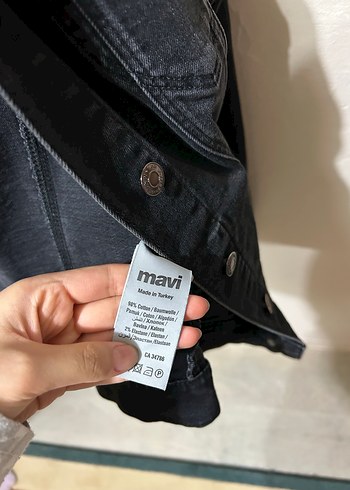 Gri Düğmeli Kadın Denim Ceket - Görsel 5