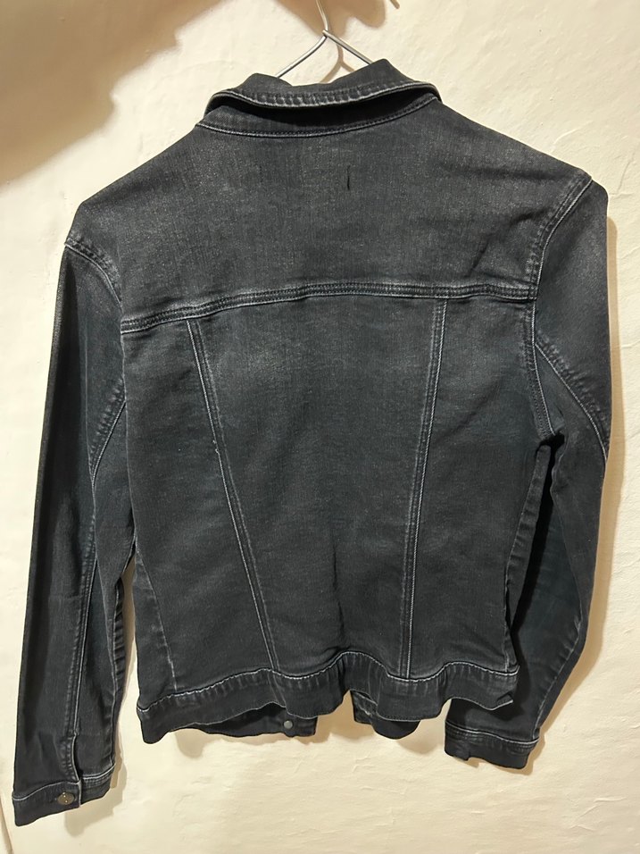 Gri Düğmeli Kadın Denim Ceket - Görsel 3