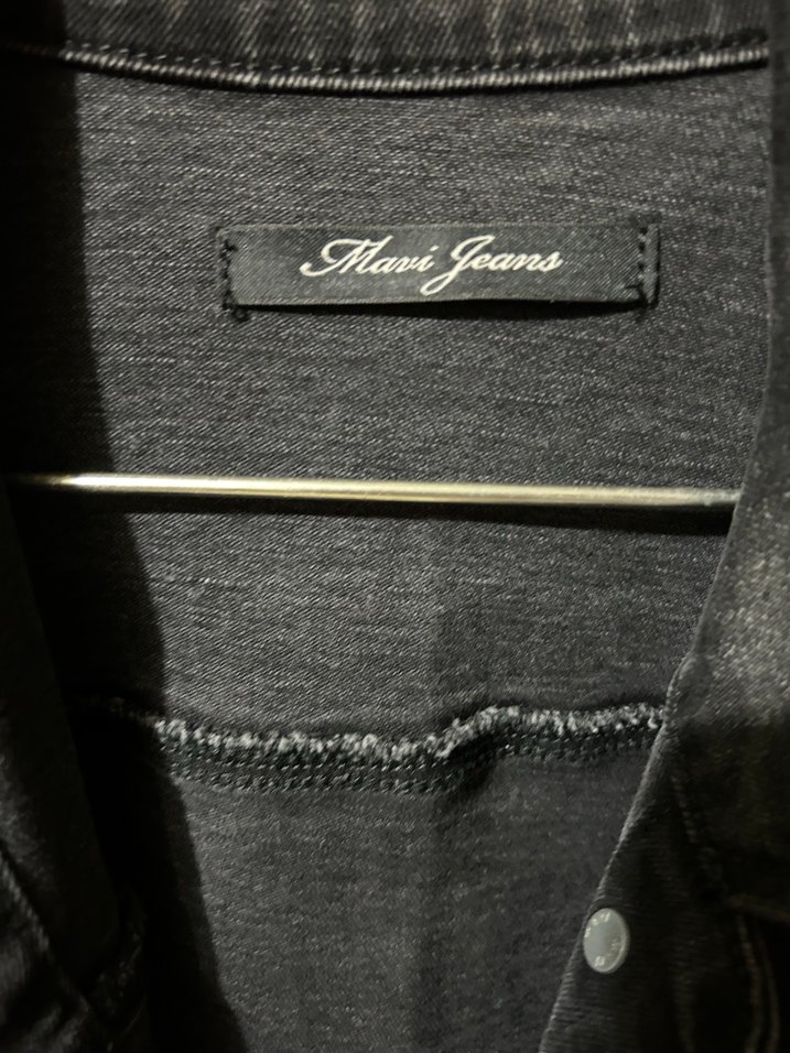 Gri Düğmeli Kadın Denim Ceket - Görsel 4