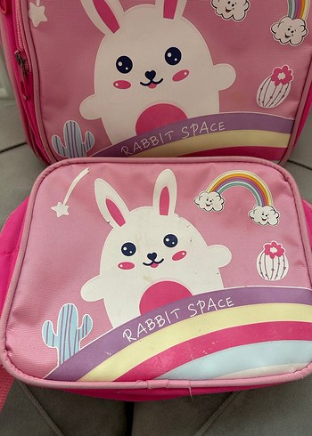 Pembe Çocuk Okul Çantası - Rabbit Space - Görsel 2