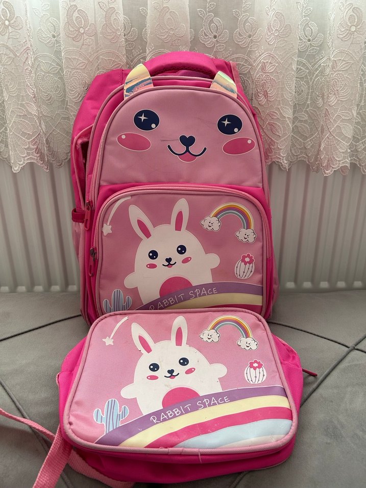 Pembe Çocuk Okul Çantası - Rabbit Space - Görsel 3