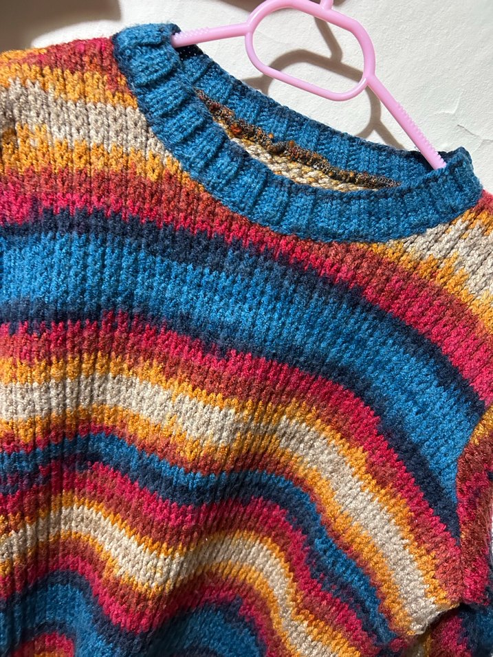 Renkli Örgü Kadın Kazak - Görsel 2