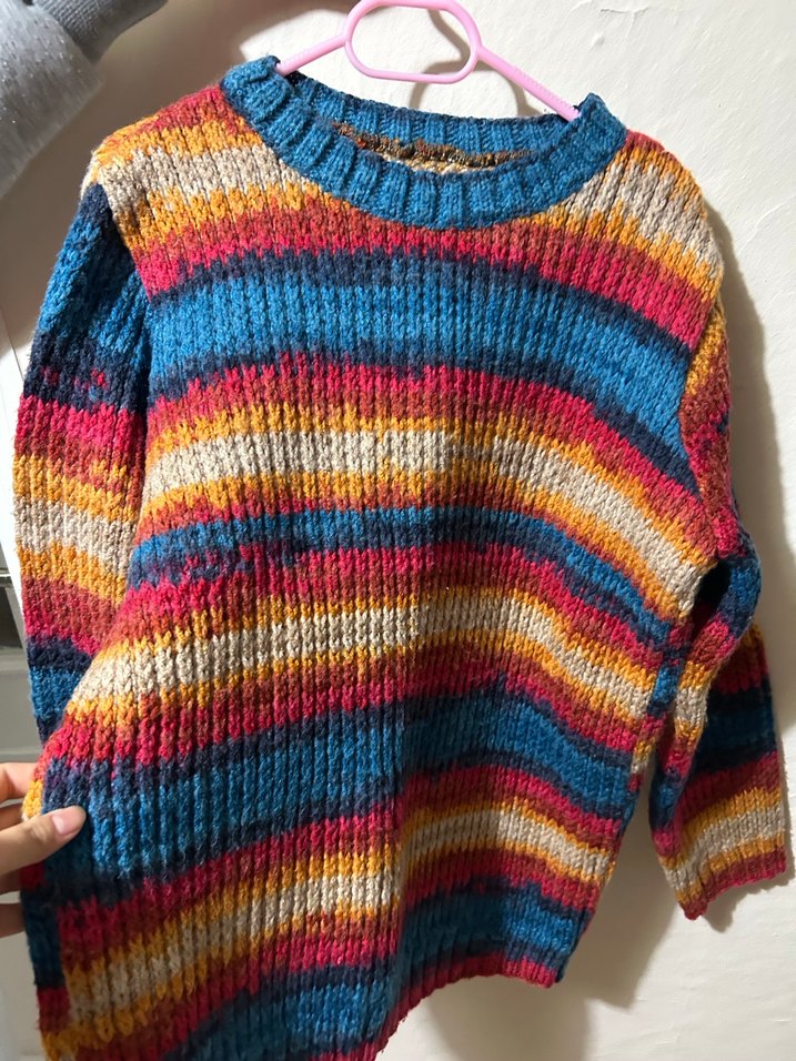 Renkli Örgü Kadın Kazak - Görsel 4