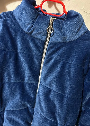 Kadın Mavi Peluş Kürk Detaylı Ceket - Görsel 2