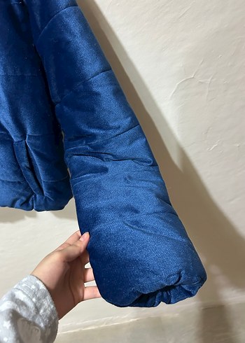 Kadın Mavi Peluş Kürk Detaylı Ceket - Görsel 3