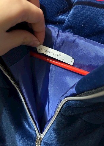 Kadın Mavi Peluş Kürk Detaylı Ceket - Görsel 4