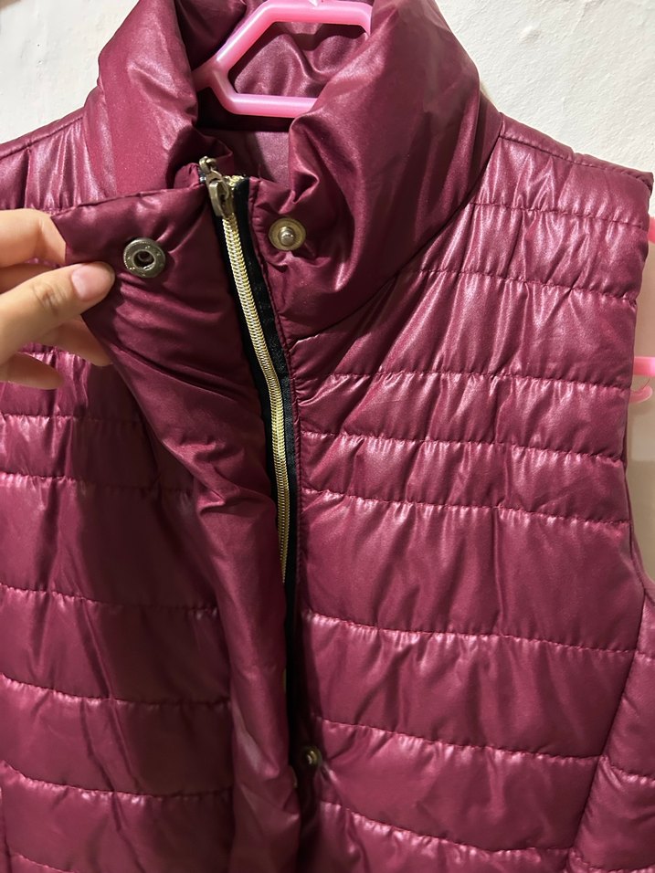 Parlak Bordo Kadın Şişme Yelek - Görsel 2