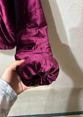 Bordo Parlak Kadın Fermuarlı Ceket - Görsel 3