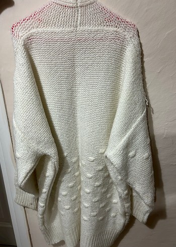 Kadın Beyaz Örgü Salaş Hırka - Görsel 4