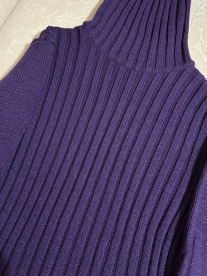 Kadın Mor Boğazlı Triko Kazak - Görsel 2
