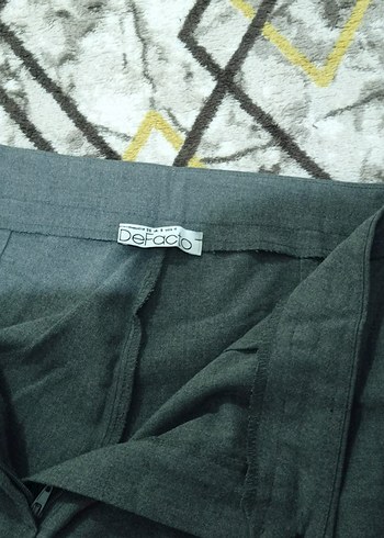 Defacto Düğmeli Gri Kadın Kumaş Pantolon