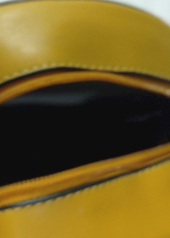 Bej Deri Yuvarlak Kadın Çanta - Görsel 3