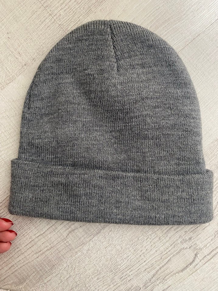 KOTON Gri Örgü Kadın Bere NYC Nakışlı - Görsel 2