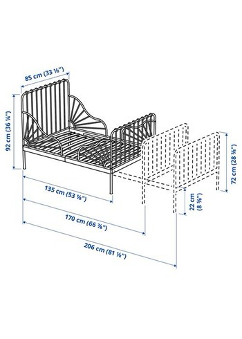 Beyaz Çocuk Yatağı Metal Çerçeveli - Görsel 3