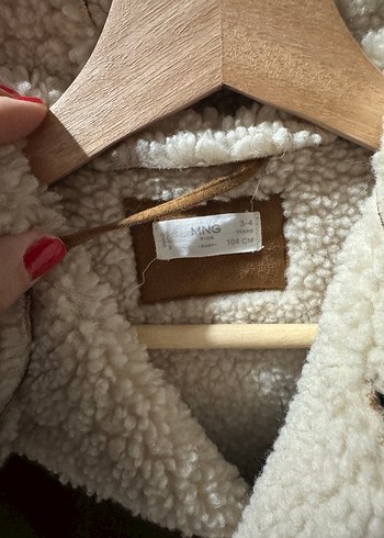 Kürklü Kahverengi Süet Çocuk Kabanı - Görsel 4