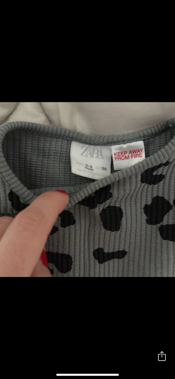 Uzun Kollu Düğmeli Gri Desenli Bebek Kız Takımı - Görsel 3