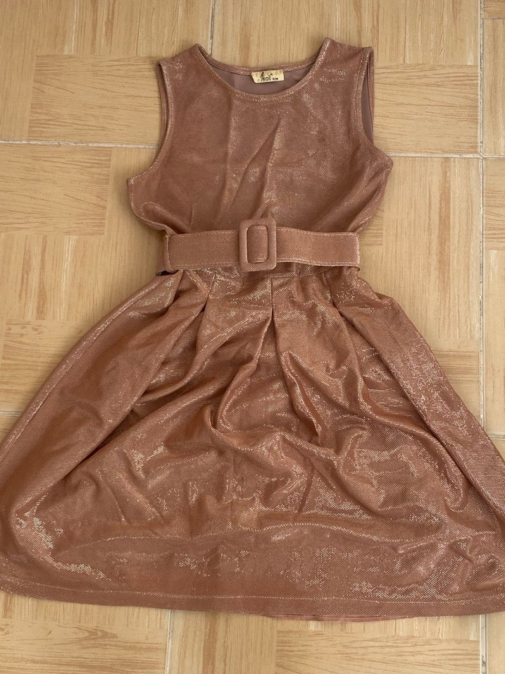 pudra pembe elbise - Görsel 2