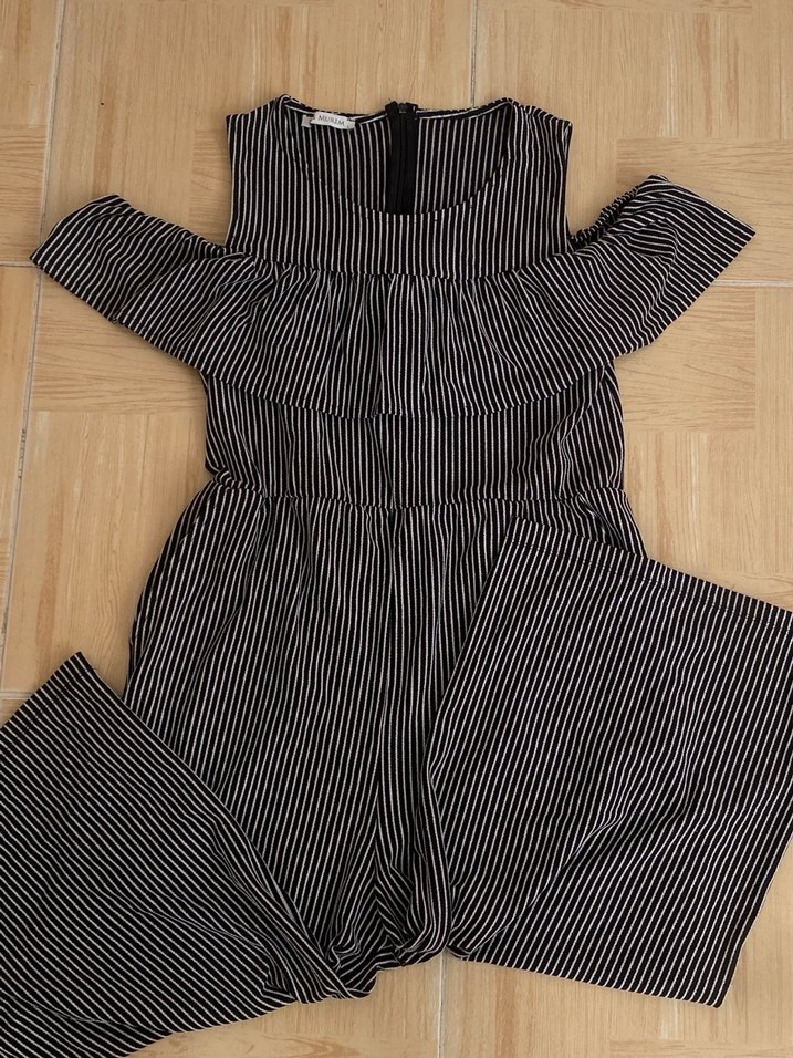 Çizgili Siyah tulum - Görsel 2