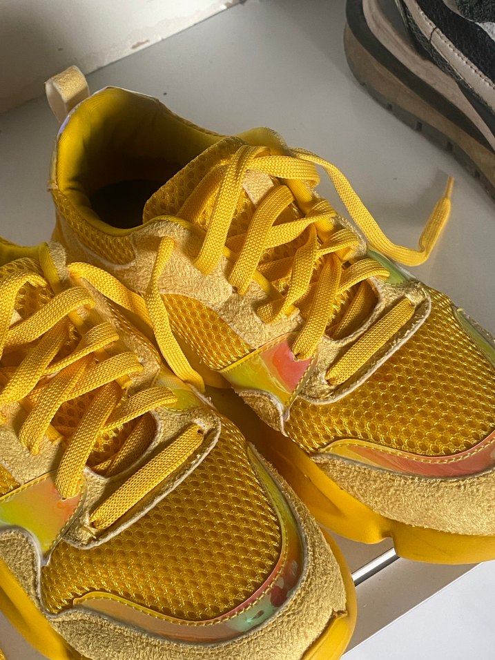 Sarı Bağcıklı Kadın Spor Ayakkabı - Görsel 2