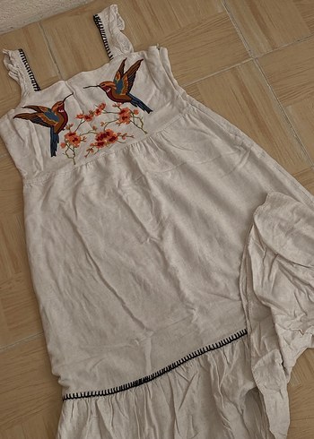 Nakışlı Bohem Midi Elbise - Görsel 2