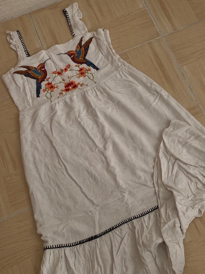 Nakışlı Bohem Midi Elbise - Görsel 2