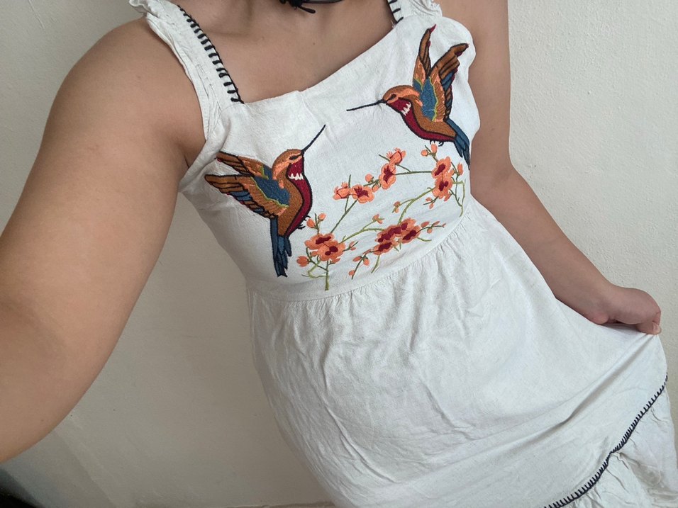 Nakışlı Bohem Midi Elbise - Görsel 3