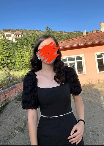s Beden Siyah Midi Kalem Elbise