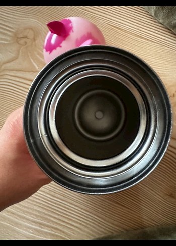 Pembe Noktalı Kedi Figürlü Çocuk Termosu - Görsel 3