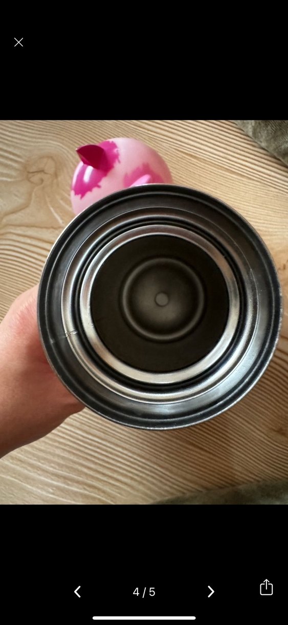 Pembe Noktalı Kedi Figürlü Çocuk Termosu - Görsel 3