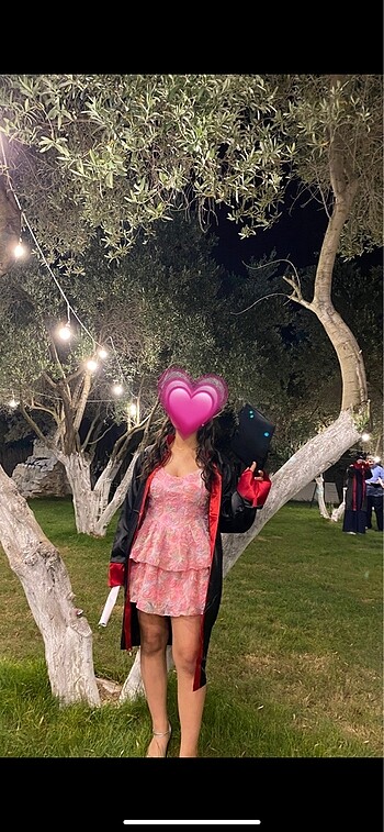 Zara Pembe çiçekli abiye elbise
