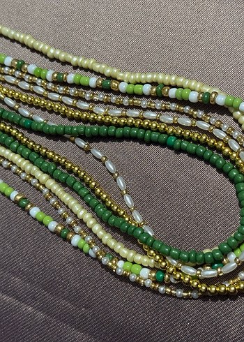 Yeşil Gold Shine Kolye Set  - Görsel 2