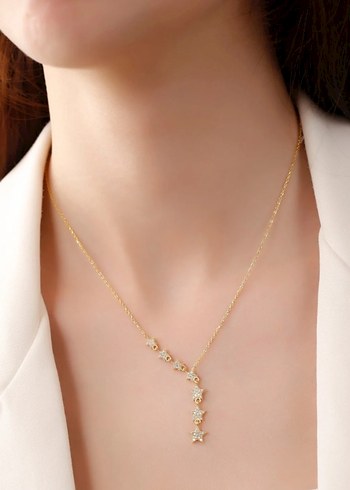 925 Kayan Yıldız Kolye - Görsel 2