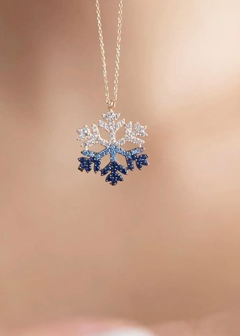 925 Kar Tanesi Kolye - Görsel 2