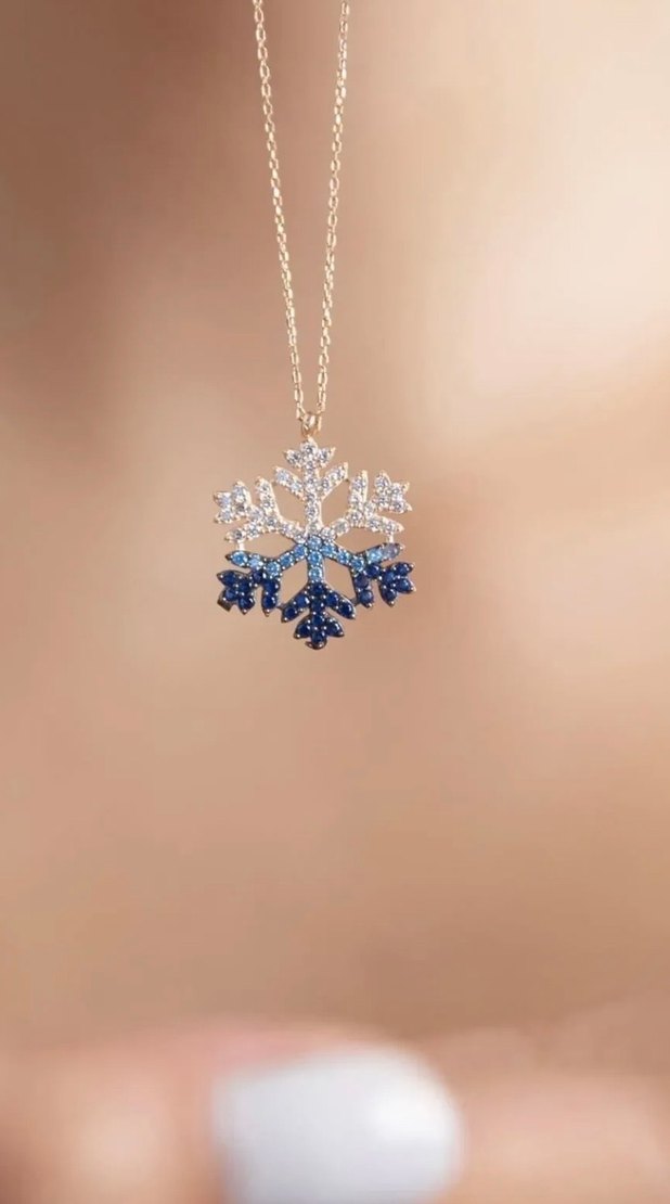925 Kar Tanesi Kolye - Görsel 2